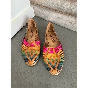 Women’s Spanish Huarache Leather Braided Sandals Slip Ons Shoes